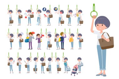 Trendeki bir grup tişört, tüylü kadın. Vektör sanatını düzenlemek çok kolay..