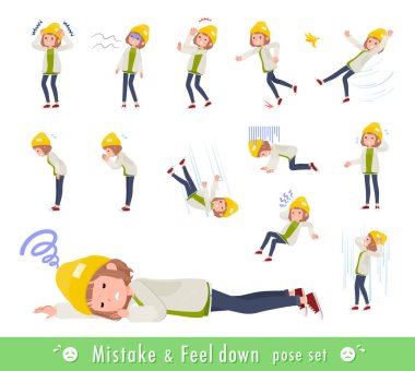 Başarısızlık ve depresyonu ifade eden sıradan moda kadınlarından oluşan bir set. Yönlendirme sanatını düzenlemek çok kolay..