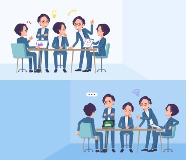 Bir grup iş adamının intraserebral toplantısı var. Vektör sanatını düzenlemek çok kolay..