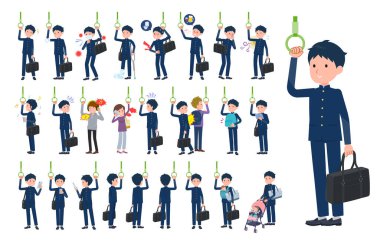 Trendeki bir grup okul çocuğu. Yönlendirmesi çok kolay..