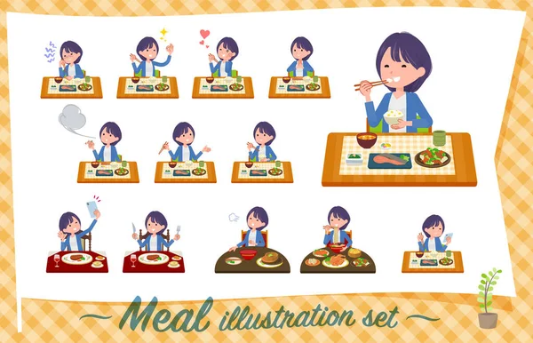 Set Public Relations Women Meals Vector Art Easy Edit — Stock Vector
