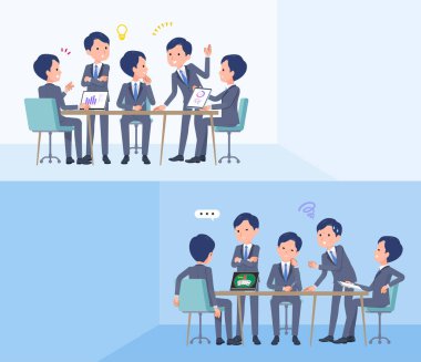 Bir grup danışman beyin içi toplantı yapıyor. Vektör sanatını düzenlemek çok kolay..