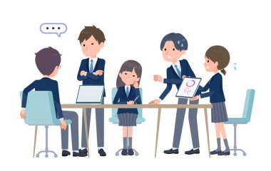 Öğrenciler birden fazla kişiyle görüşüyor. Kötü izlenim A