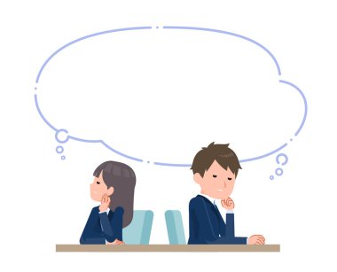 Tatminsiz yaşlı çift. Konuşma balonu. Düzenlemesi kolay olan vektör sanatı..