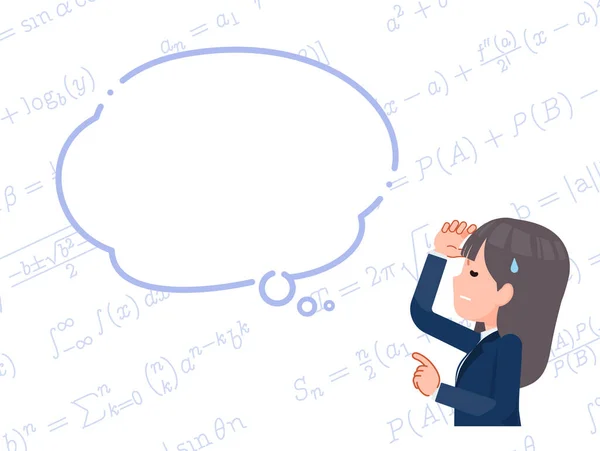 Female Student Who Can Remember Math Equations — Stock Vector