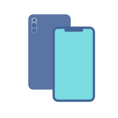Akıllı telefon önü ve arkası. Düzenlemesi kolay vektör sanatı..