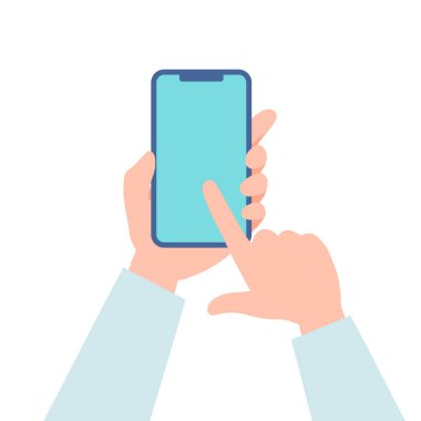 Akıllı telefon kullanan bir elin genel görünümü