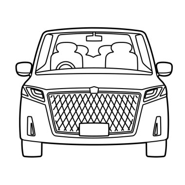 Şirin araba. Minivan. Düzenlemesi kolay vektör illüstrasyonu..