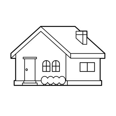 Deforme olmuş ev. Düzenlemesi kolay vektör illüstrasyonu.