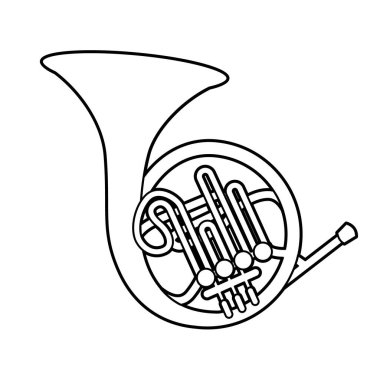 Boynuz. Düzenlemesi kolay vektör illüstrasyonu.