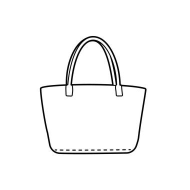 Deri çanta. Vector illüstrasyonu. Düzenlemesi kolay..