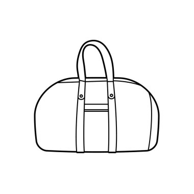 Deri Boston çantası. Düzenlemesi kolay vektör illüstrasyonu..