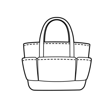 Annenin çantası. Düzenlemesi kolay vektör illüstrasyonu..