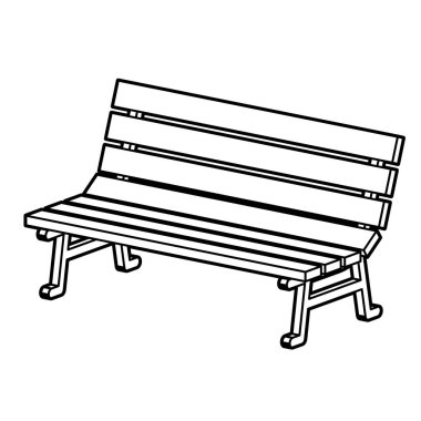 park Bench. Düzenlemesi kolay vektör illüstrasyonu.