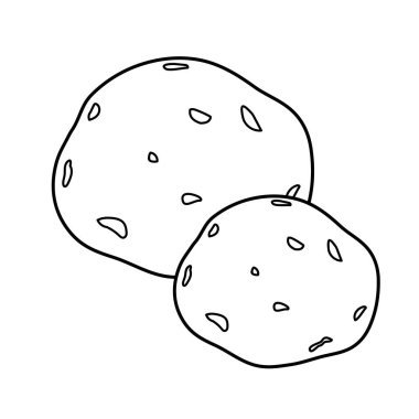 Patates. Düzenlemesi kolay vektör illüstrasyonu.
