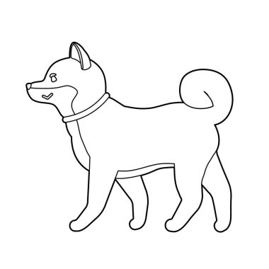 Shiba Inu.Vektör illüstrasyonunu düzenlemek kolaydır.