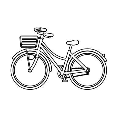 Yan bisiklete. Mamachari. Düzenlemesi kolay vektör illüstrasyonu.