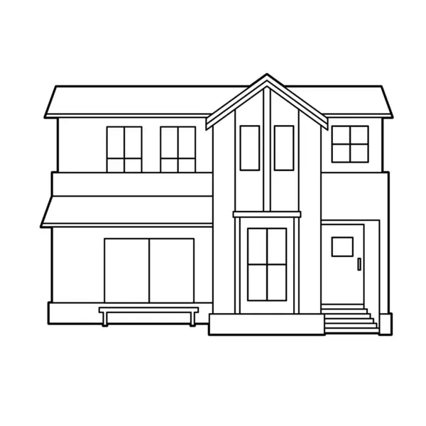 Detached House Vector Illustration Easy Edit — Stock Vector