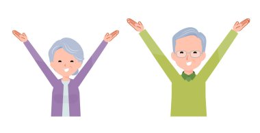 70-80 yaşlarında yaşlı bir çift. Yaşasın poz..