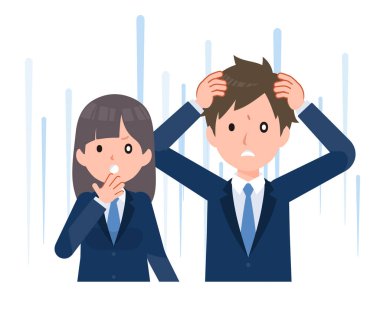 Erkek ve bayan öğrenciler lacivert ceket giyiyor. Beklenmedik bir sorunla sarsıldım..