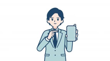 Akıllı telefonlu bir adamın vektör çizimi