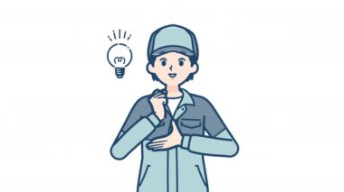 Üniformalı bir karikatür adamın vektör çizimi