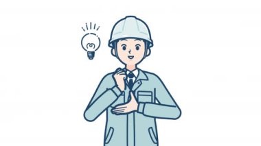 Miğferli genç mühendis.