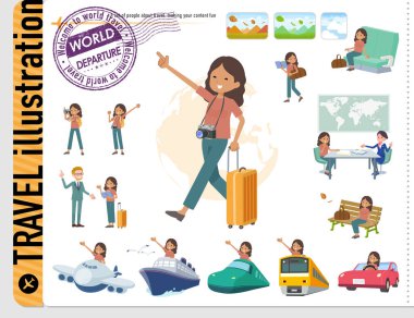 Seyahat eden bir grup bronz tenli kadın. Yönlendirmesi çok kolay..