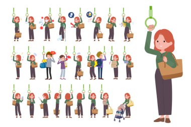 Trendeki bir grup kızıl saçlı kadın. Yönlendirmesi çok kolay..