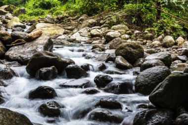 Immersing in Nature's Beauty: Slow Shutter Speed Photography of Water Among the Rocks