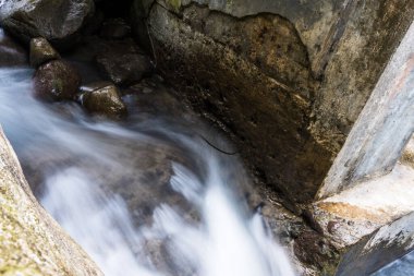 A Serene Escape: Slow Shutter Speed Images of Water Flowing Among the Rocks in Nature