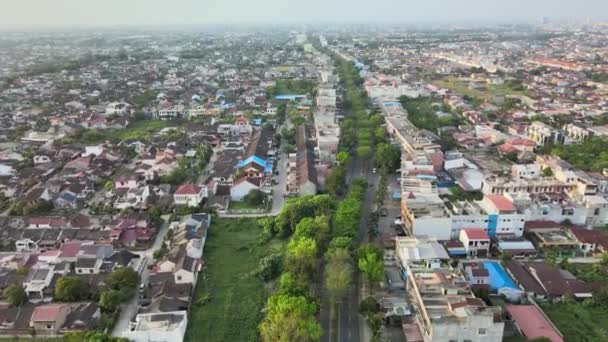 Letecký Záznam Který Ukazuje Malebný Výhled Město Pořízený Dronem — Stock video