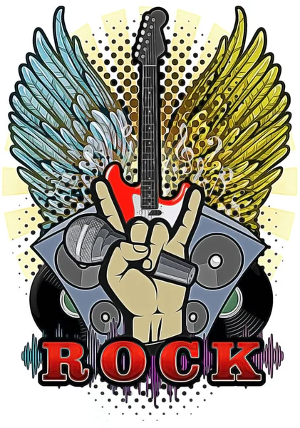 Hand Rock Roll Teken — Stockfoto