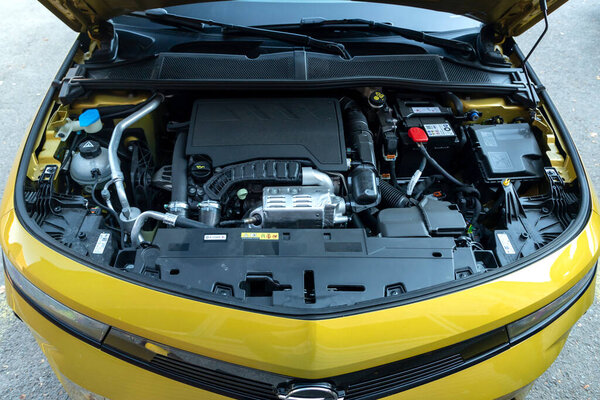 Istanbul, Turkey- October 24 2022: Opel Astra is a C-segment compact and small family car developed by PSA Group.