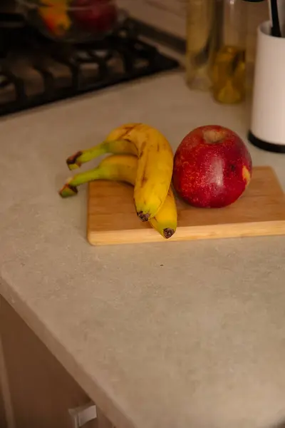 Kitchen Scene Bananas Mixed Fruits — Stock Photo, Image