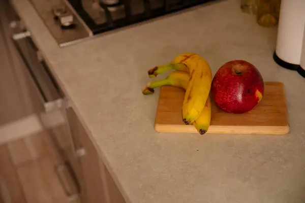 Keuken Scene Met Bananen Gemengd Fruit — Stockfoto