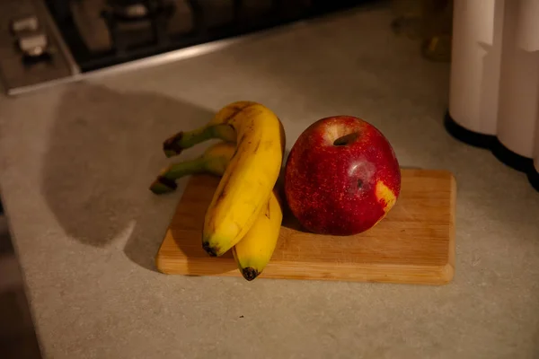 Scène Cuisine Avec Bananes Fruits Mélangés — Photo