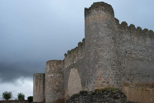 Nahaufnahme Der Steinernen Burg Uruena Valladolid Spai — Stockfoto