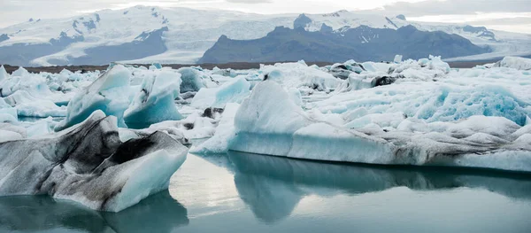 Jokursarlon Buzulunun Güzel Manzarası Nsan Yok Zlanda — Stok fotoğraf