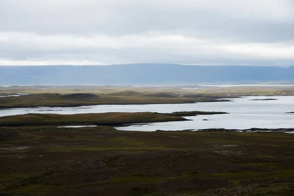Icelandic Coastline Ocean Field Landscape — Stock Photo, Image
