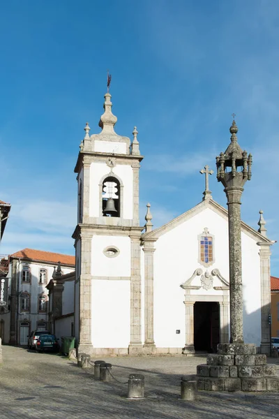 stock image View of Saint Peter church in Trancoso, Portugal. Stone pelhourinh