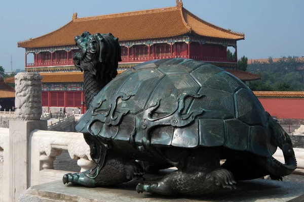 stock image The Forbidden City was constructed from 1406 to 1420, and was the former Chinese imperial palace and winter residence of the Emperor of China from the Ming dynasty (since the Yongle Emperor) to the end of the Qing dynasty.