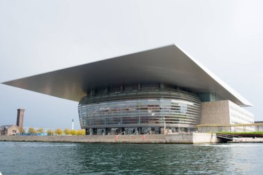 Danimarka 'daki Kopenhag Opera Evi. Bir tekneden resim