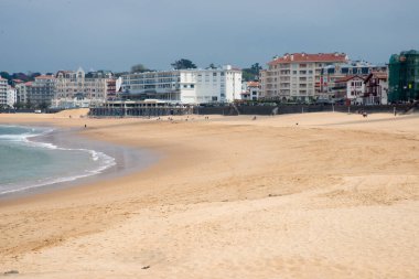 Saint Jean de Luz, Fransa 'da boş bir plaj. Kimse yok.