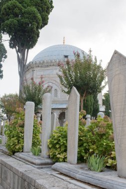 Muazzam Süleyman 'ın Mezarı. İnsan yok. Süleyman Camii, İstanbul, Türkiye