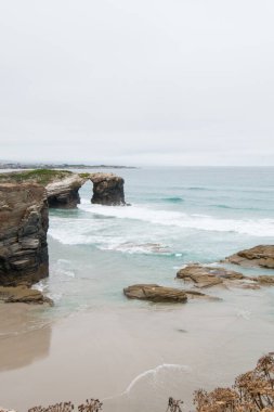 Katedrallerin güzel hava manzarası, Galizia 'nın doğal turistik bir simgesi. İnsan yok. Lugo, Galizia, İspanya