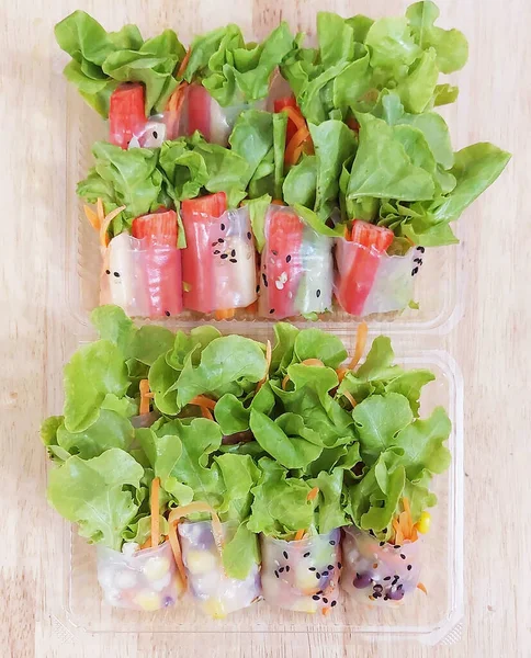 Salada Roll Classificado Como Dos Alimentos Limpos Que Concentram Ser — Fotografia de Stock