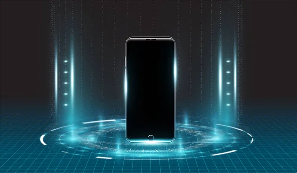 Mobiele Telefoon Een Frame Dat Technologie Toont — Stockvector