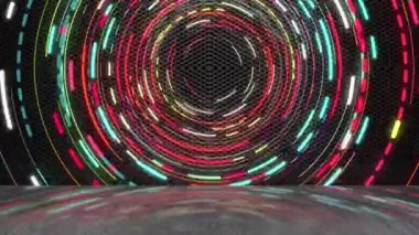 Sürekli dönen neon ışıklar şık görünüyor..