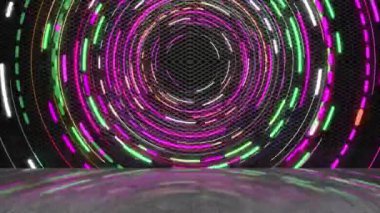 Sürekli dönen neon ışıklar şık görünüyor..